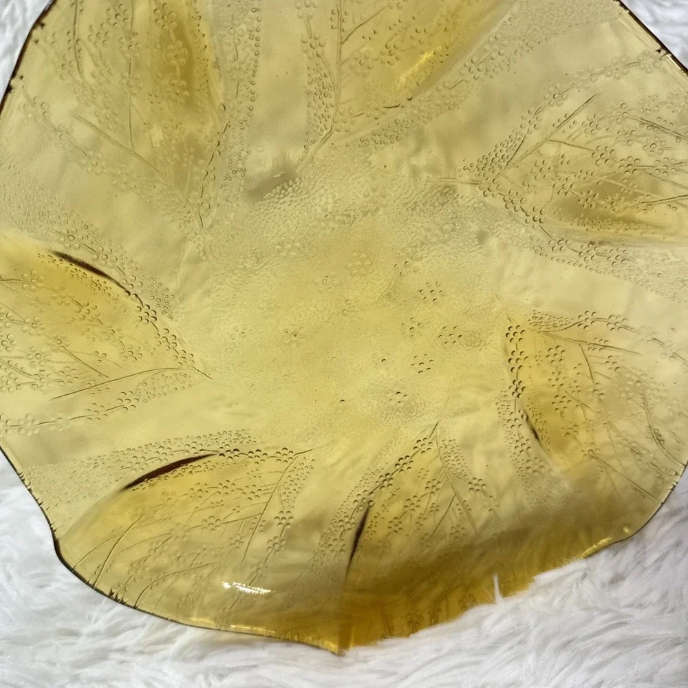 Vintage Amber Pressed Glass 9